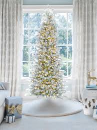 6 5 Foot King Flock Slim Artificial Christmas Tree 500 Led Lights King Of Christmas Tinsel artificial christmas tree floor decor. 6 5 king flock slim artificial christmas tree with 500 warm white led lights