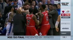 Msg 150 Brawl Almost Breaks Out Between Bulls Thunder Thunder Brawl Thunder Game