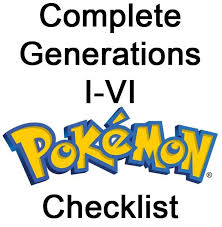 Pokemon Printable Checklist Generations 1 6 721 Checklist Printable Checklist Pokemon Pokedex List
