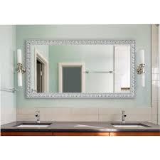 Small bathroom window ideas clevel and cuts. 30 In W X 65 In H Framed Rectangular Bathroom Vanity Mirror In White Dv039m The Home Depot