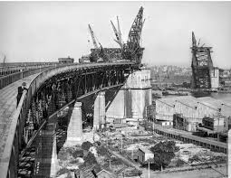 Construction Of The Sydney Harbour Bridge From The Northern Side In 1928 Fairfax Archives Sydney Harbour Bridge Paris Skyline Fairfax