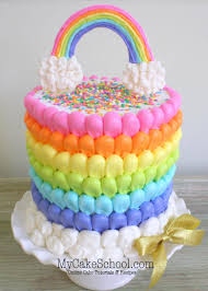 Puffed Rainbow Cake Free Cake Decorating Video Rainbow Birthday Cake Rainbow Cake Rainbow Cake Tutorial