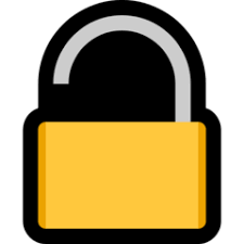 A cartoon image of an unlocked padlock. Unlocked Emoji