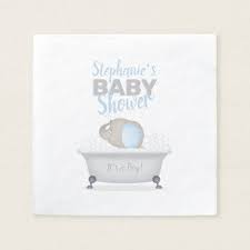 Baby Elephant Bubble Bath Boy Baby Shower Napkins Zazzle Com Baby Shower Napkins Elephant Baby Shower Boy Baby Shower Etiquette