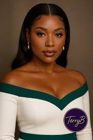 Beautiful woman in white green dress