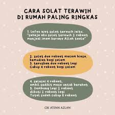 Jadi niat sholat tarawih juga ada yang untuk sholat. Nota Comel Cara Solat Terawih Di Makan Sedap Johor Facebook