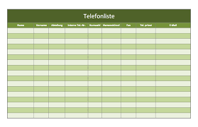 Kostenlose tabellen zum runterladen : Telefonverzeichnis Als Excel Vorlage