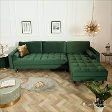 Denn kleine ecksofas bringen schon auf relativ wenig raum erstaunlich viel sitzfläche unter. Ecksofa Cozy Velvet 260cm Grun Samt Federkern Ecksofa 3er Sofa Ecksofas