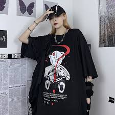 病みかわいいゴスロリ サブカル系ファッション専門店 天使と悪魔 サブカル系ファッション seasonz です 商品名 ゴスロリ ｔシャツ 半袖 病み可愛い クマちゃん 英字ロゴ プリントシャツ ストリート系 韓国 オルチ プリントシャツ