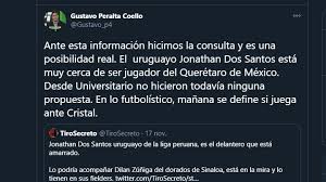 Jonathan dos santos, 28, z kraju urugwaj querétaro fc, od 2020 środkowy napastnik wartość rynkowa: Jonathan Dos Santos University Is About To Leave The Cream Club To Join Liga Mx Queretaro De Mexico Liga 1 Movistar