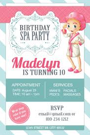 Birthday Invitation Card For 10 Year Old Boy Birthday Spa Party Invitation For 10 Year Old Spa Party Invitations Spa Birthday Party Invitations Birthday Party Invitation Templates
