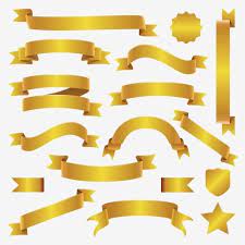 Golden Ribbon And Banner Set Gold Price Ribbon Png And Vector With Transparent Background For Free Download Banner Ribbon Png Photoshop Backgrounds Free