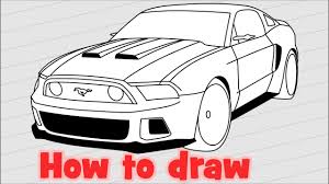 How To Draw A Car Ford Mustang Gt 2014 From The Need For Speed Youtube Check out our mustang car drawing selection for the very best in unique or custom, handmade pieces from our shops. how to draw a car ford mustang gt 2014 from the need for speed