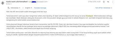 We did not find results for: Pengalaman Kerjasama Content Placement Dari Bukalapak Denpono Blog