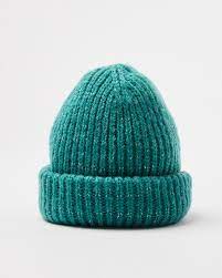 Kose cable knit hat | etsy. Sparkle Teal Green Rib Knitted Hat Oliver Bonas Ie
