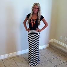 Black And White Maxi Skirt Outfit Chevron Black And White Long Maxi Skirt White Long Maxi Skirt Long Maxi Skirts Fashion