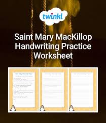 Saint Mary Mackillop Handwriting Practice Worksheet Handwriting Practice Worksheets Handwriting Practice Handwriting Activities