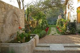 Garden Trellises Landscape Mediterranean With Al Fresco Backyard Bastide Style Mediterranean Landscaping Elegant Landscape Drought Tolerant Landscape Backyard