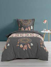 parure de lit 1 ou 2 personnes attrape reve gris linge de lit kiabi parure de lit linge de lit gris linge de lit