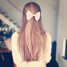 As you would with most up'dos, keep your hair in place with a few discreetly placed pins. Cute Bow Hair Via Tumblr On We Heart It