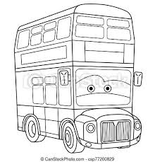 This drawing was made at internet users' disposal on 07 february 2106. London Double Decker Bus Coloring Page Coloring Picture Of Cartoon Double Decker Bus In London Canstock