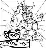 Coloriage Chanson Mon Ane L Ane Boit Son Chocolat Chaud Coloriage Ane Chansons Pour Enfants
