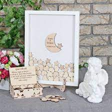 Baby Shower Moon And Stars Guest Book Alternative 3 D 1st Etsy Baby Guest Book Star Baby Shower Theme Moon Baby Shower