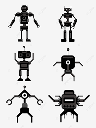 Black and white cartoon illustration of happy robot or droid with microchip or microprocessor for children to coloring book. Hand Drawn Cartoon Robot Free Drawing Black Robot Cartoon Hand Drawn Hand Drawn Pattern Png And Vector With Transparent Background For Free Download