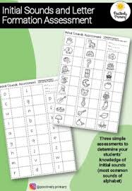 Additional ideas for assessment are included in the reading . Initial Alphabet Sounds And Letter Formation Assessment Kindergarten And Prep