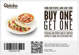 Second Entree Free At Qdoba Mexican Grill Coupon Via The Coupons App Qdoba Printable Coupons Love Food