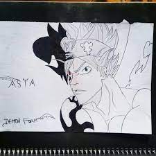 Black Clover Asta Demon Form Drawing Anime Wallpapers Asta devil and the demonic 5 leaf grimoire. black clover asta demon form drawing