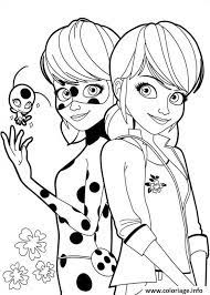 Miraculous, les aventures de ladybug et chat noir; Coloriage Ladybug Et Marinette De Miraculous Ladybug A Imprimer Coloriage Ladybug Pyjamasque Coloriage Image Coloriage