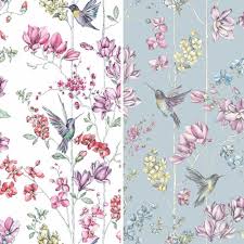❤ get the best floral desktop wallpaper on wallpaperset. Glitter Hummingbird Wallpaper Holden Floral White Teal Pink Lilac Yellow Blue Ebay