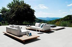 Trendy Outdoor Decor Blends Minimalism With The Warmth Of Teak Outdoor Sofa Design Contemporary Outdoor Sofas Teak Garden Furniture