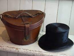Antique Top Hat In Original Leather Box Margetts Of Oxford Hatters Antique Top Hat Top Hat Vintage Top Hat Leather Hat Box Leather Box Leather Hats Top Hat