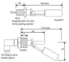 All float operated liquid level controls operate on the basic buoyancy principle which states the buoyancy force action on an object is equal to the. Horizontal Float Switch Liquid Level Sensor Stainless Steel Deeter 80 Series Techincal Drawing Heating And Process