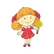 Uma menina encantadora dos desenhos animados encantador com um ...