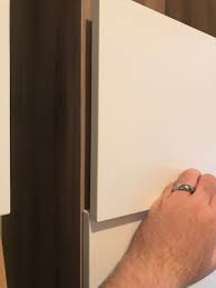 I used a double besta cabinet on the bottom and added a smaller unit on top to create a more playful look. Besta Drawer Cabinet Misalignment Ikea