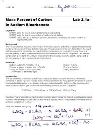 Find the molecular mass of the entire compound.3. Lab 3 1a Mass Percent Of Carbon In Sodium Bicarbonate Key Sodium Bicarbonate Bicarbonate