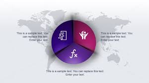 Cool Pie Chart Graphic For Powerpoint With World Map