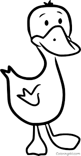 Simple cute cartoon duck coloring pages. Duck Coloring Pages Coloringall