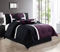 Bedding sets & comforter sets. 7 Piece Oversize Dark Purple Black Color Block Emma Comforter Set 90 X 88 Full Size Bedding Amazon In Baby Products