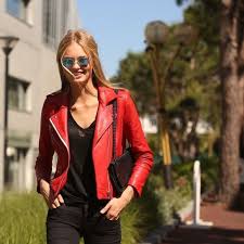 Leather Style Jacket New Years Sale Red Leather Jacket Outfit Red Jacket Outfit Leather Jacket Outfits