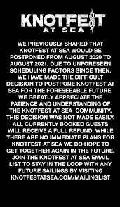 There's no rules out there at sea. Knotfest At Sea Essentially Cancelled Slipknot