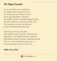The Happy Encounter Poem By Walter De La Mare Happy Poems Family Poems Poems