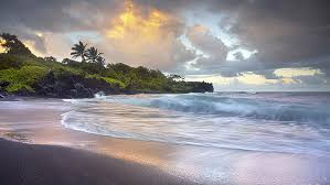 Created long, long ago by the rough surf pounding on a fresh. Hd Wallpaper Tropics United States Hana Waianapanapa State Park Waianapanapa Black Sand Beach Wallpaper Flare
