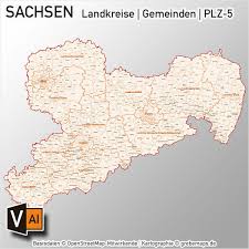 Keine registrierung notwendig, einfach kaufen. Sachsen Vektorkarte Landkreise Gemeinden Plz 5 Grebemaps