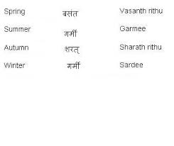 Hindi Words For Seasons Of The Year Learn Hindi Hindi Language Learn Hindi Hindi Words