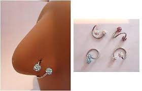 Twisted Surgical Steel Crystal Balls Nose Hoop Ring Choose 18g 16g Nose Hoop Nose Earrings Nose Piercing Jewelry
