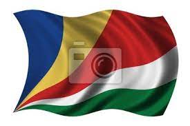 Seychely, oficiálne republika seychely, ostrovný štát v indickom oceáne, cca. Vlajka Seychely Fototapeta Fototapety Emblemy Sprava Format Myloview Cz